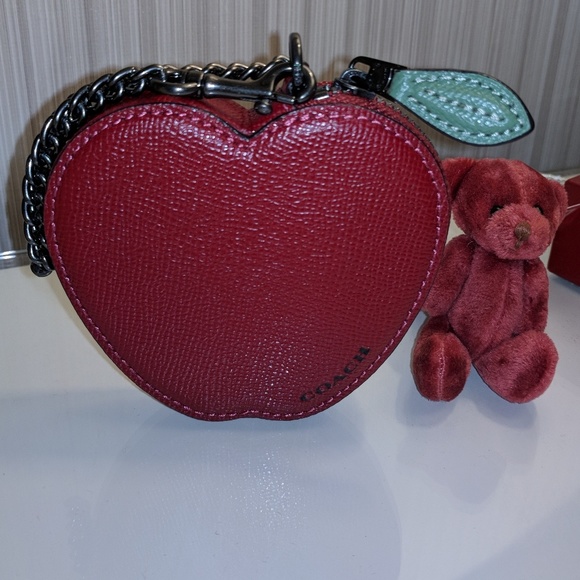 Coach Handbags - NWT Coach Red Apple Coin Case Bag Charm